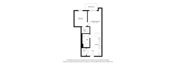 a floor plan of a unit with a bedroom and a living room