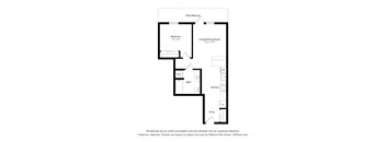 a floor plan of a unit with a bedroom and a living room