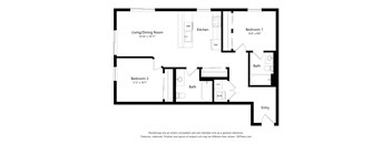 a floor plan of a living room with a bedroom and a kitchen