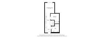 a floor plan of a 1 bedroom apartment
