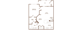 Hudson Miramont Apartments A1 Floor Plan