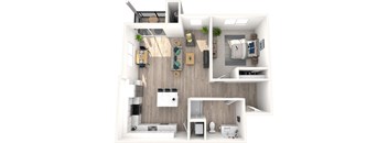 The Marlette 1x1 B Floor Plan