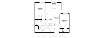 Meadowlark at Fairview Apartments in Fairview, Oregon Two Bedroom Floor Plan