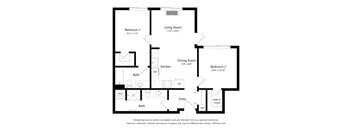 Meadowlark at Fairview Apartments in Fairview, Oregon Two Bedroom Floor Plan