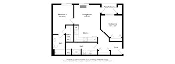 Meadowlark at Fairview Apartments in Fairview, Oregon Two Bedroom Floor Plan