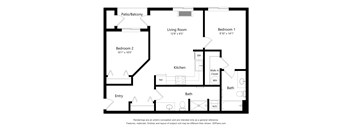 Meadowlark at Fairview Apartments in Fairview, Oregon Two Bedroom Floor Plan