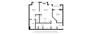 Meadowlark at Fairview Apartments in Fairview, Oregon Two Bedroom Floor Plan