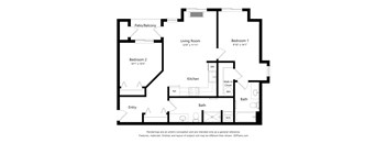 Meadowlark at Fairview Apartments in Fairview, Oregon Two Bedroom Floor Plan