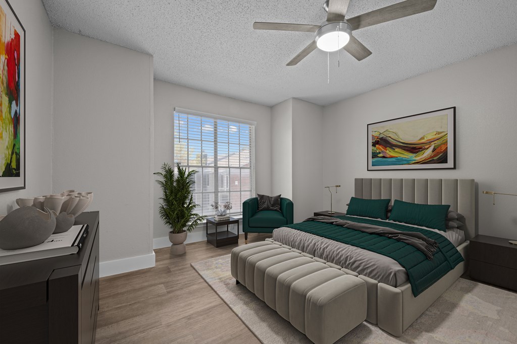 The Monet Apartments in Dallas, Texas Model Bedroom