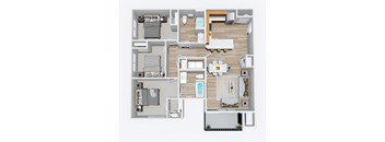The Northern at Coeur d'Alene Apartments Three Bedroom Floor Plan