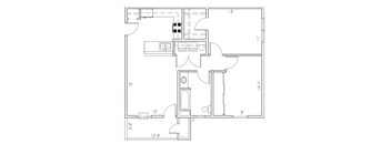 2Bd 1Bth Floor Plan at The Park at Medical Lake, Washington, 99022