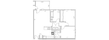 2Bed 1Bath Floor Plan at The Park at Medical Lake, Medical Lake, WA, 99022