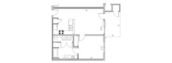 1Bd 1Bth Floor Plan at The Park at Medical Lake, Washington 