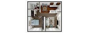 The Parker Apartments in Stephenville, Texas A1 3D Floor Plan