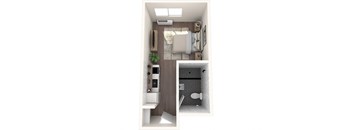 The Q Apartments in Kennewick, Washington Studio D Floor Plan