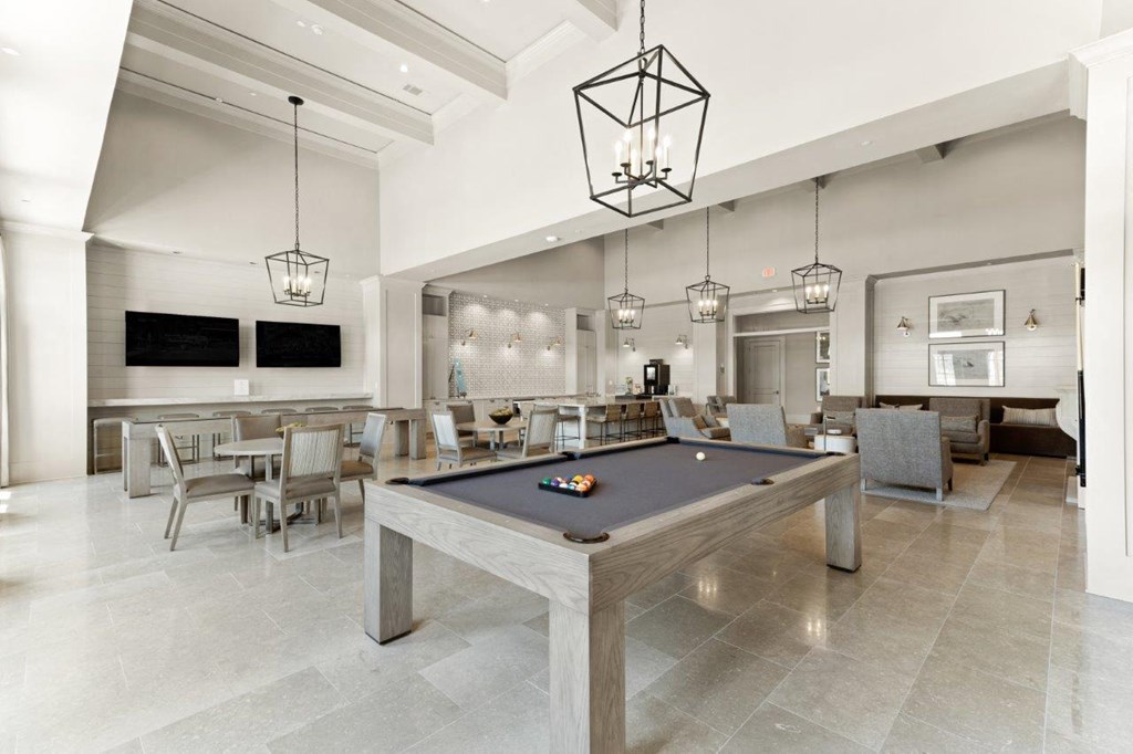 The Southbrook Apartments in Leander, Texas Clubhouse Lounge with Pool Table