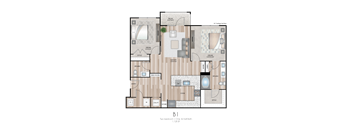 The Southbrook Apartments in Leander, Texas B1 Floor Plan