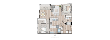 The Southbrook Apartments in Leander, Texas B2a Floor Plan
