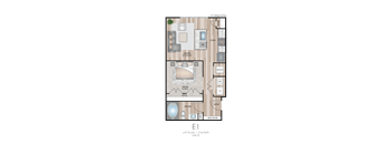 The Southbrook Apartments in Leander, Texas E1 Floor Plan