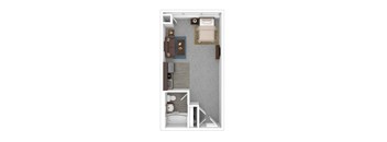 A top-down view of a small, neatly organized bathroom.