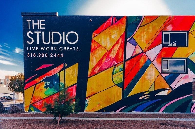 The Studios at NoHo in North Hollywood, California Exterior and Art Mural