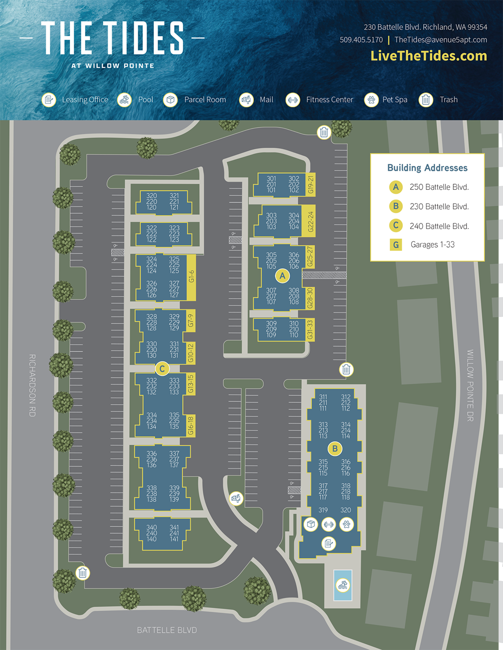 The Tides at Willow Pointe Site Map