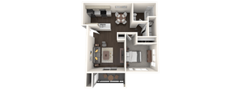 The Tides at Willow Pointe Apartments in Richland, Washington One Bed One Bath Floor Plan
