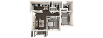 The Tides at Willow Pointe Apartments in Richland, Washington Two Bed Two Bath Floor Plan
