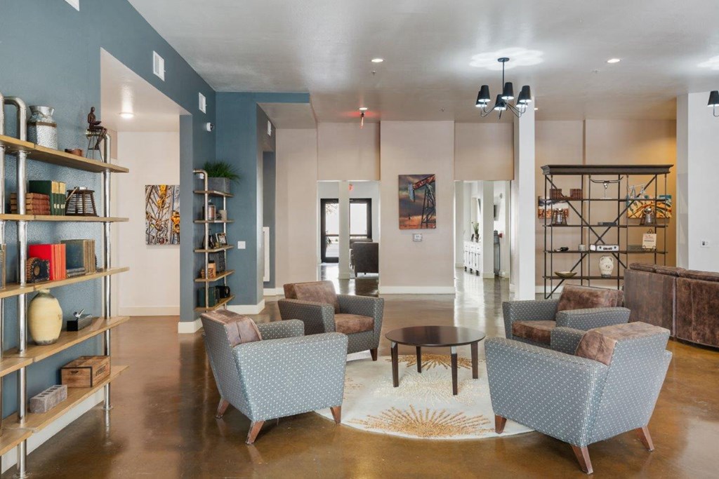The Wall Street Lofts in Midland, Texas Clubhouse Lobby and Lounge Area
