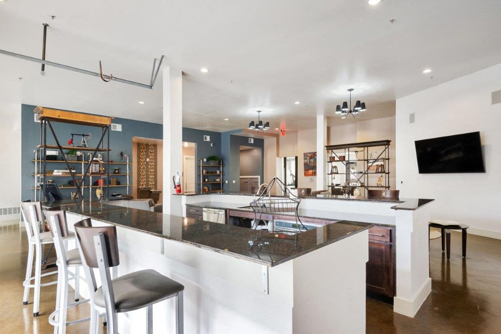 The Wall Street Lofts in Midland, Texas Clubhouse Kitchen