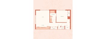 The Warren in Spokane, WA One Bedroom D Floor Plan