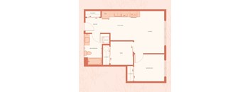 The Warren in Spokane, WA One Bedroom with Den A Floor Plan