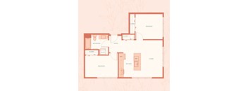 The Warren in Spokane, WA Two Bedroom One Bathroom A Floor Plan