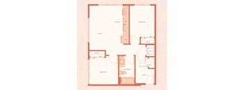 The Warren in Spokane, WA Two Bedroom One Bathroom B Floor Plan