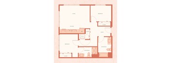 The Warren in Spokane, WA Two Bedroom Two Bathroom A Floor Plan