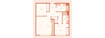 The Warren in Spokane, WA Two Bedroom Two Bathroom B Floor Plan