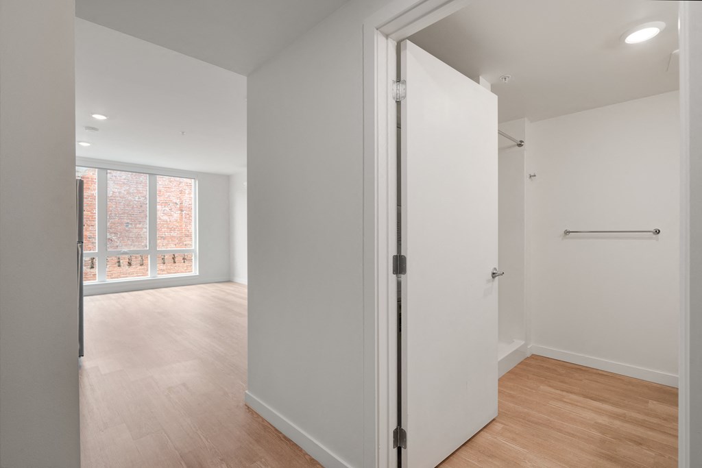 The Warren Apartments hallway and bathroom