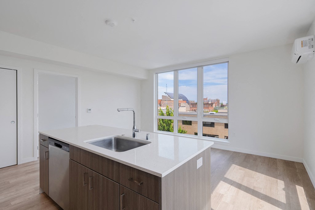 The Warren Apartments Kitchen and Living room