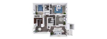 Ridgetop Apartments 3D Floor Plans - The Washington