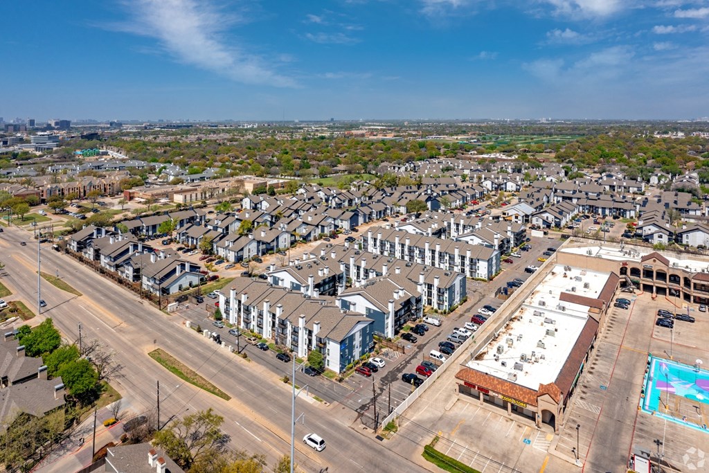 an aerial view of The Baxter Apartments