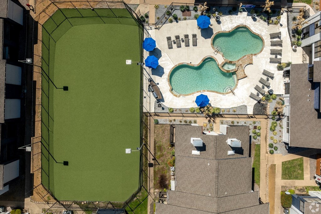 an aerial view of The Bentley Apartment Homes