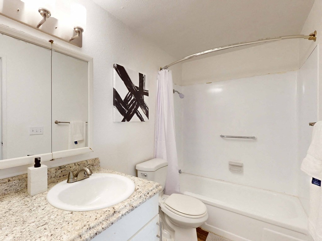 a bathroom with a sink toilet and a shower