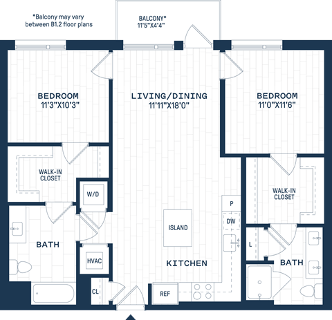 The Six Apartments in Hyattsville, Maryland B1.2 Floor Plan