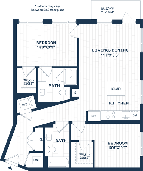 The Six Apartments in Hyattsville, Maryland B3 Floor Plan
