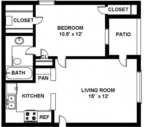 Fulton's Crossing and Landing 2D Floor Plan - The Ashton 1b1b