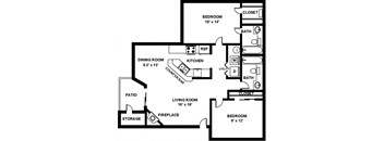 Fulton's Crossing and Landing 2D Floor Plan - The Danbury 2b2b