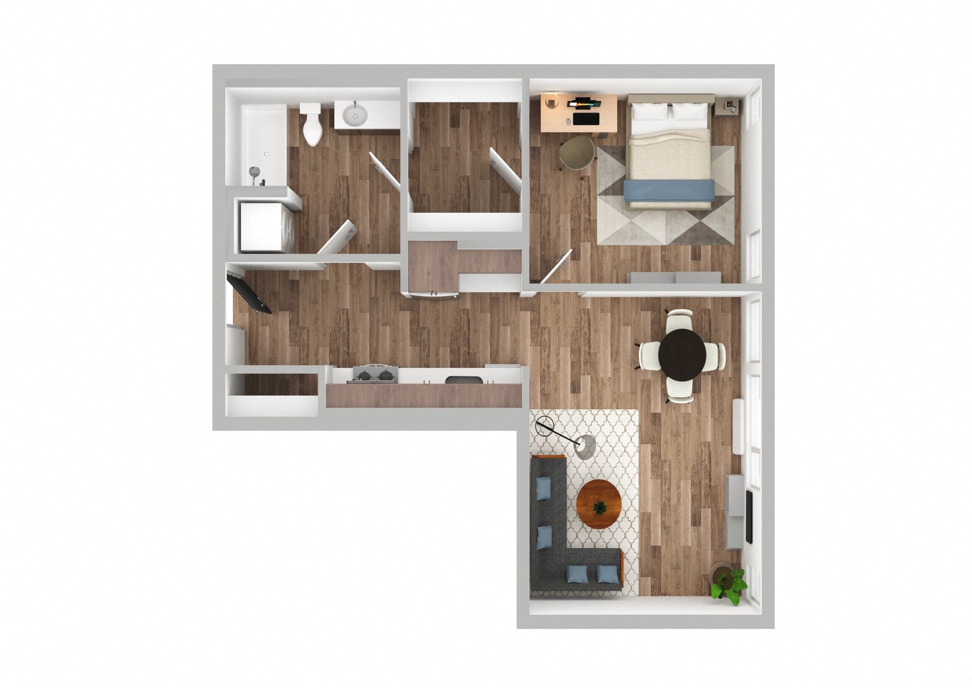 The Gabe Apartments in Portland, Oregon 1B Floor Plan