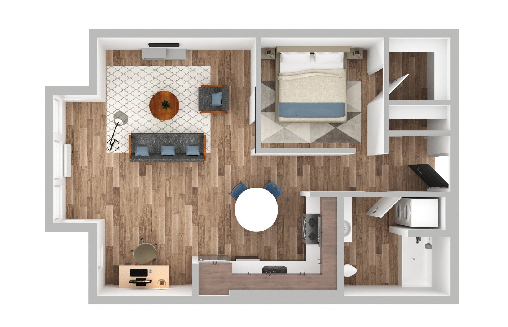 The Gabe Apartments in Portland, Oregon 1I Floor Plan