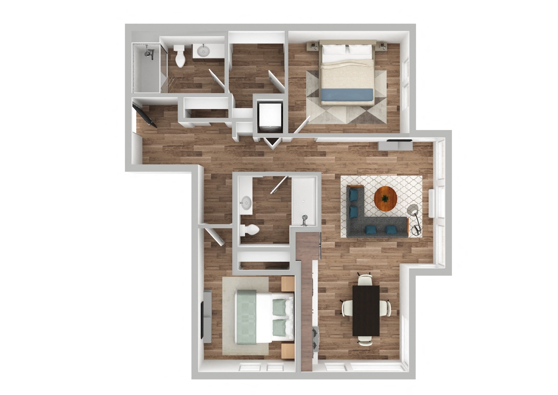 The Gabe Apartments in Portland, Oregon 2A Floor Plan