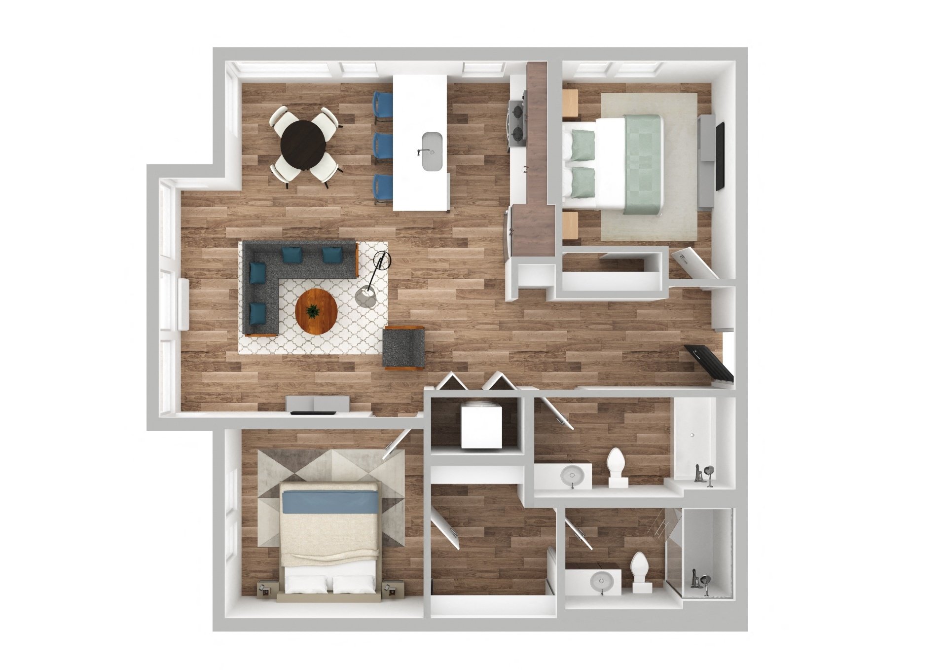 The Gabe Apartments in Portland, Oregon 2C Floor Plan